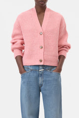 Closed cardigan alpaca mix pink
