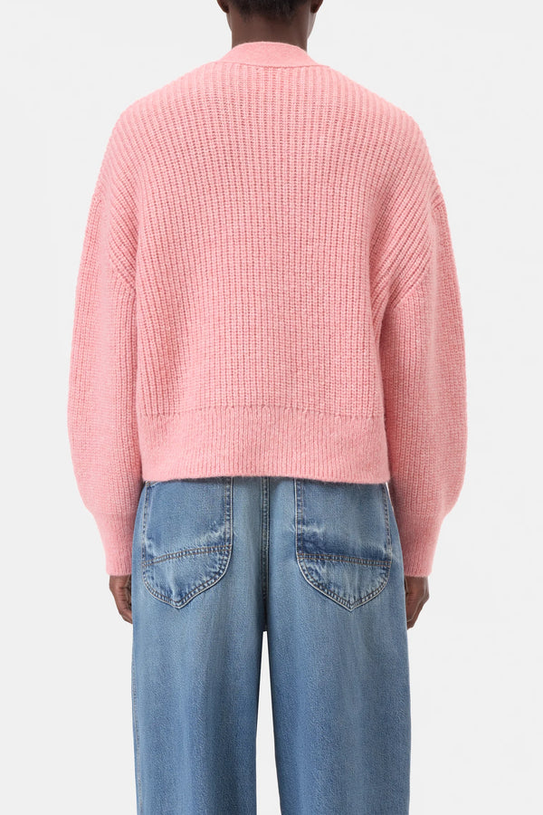 Closed cardigan alpaca mix pink