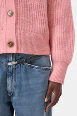 Closed cardigan alpaca mix pink