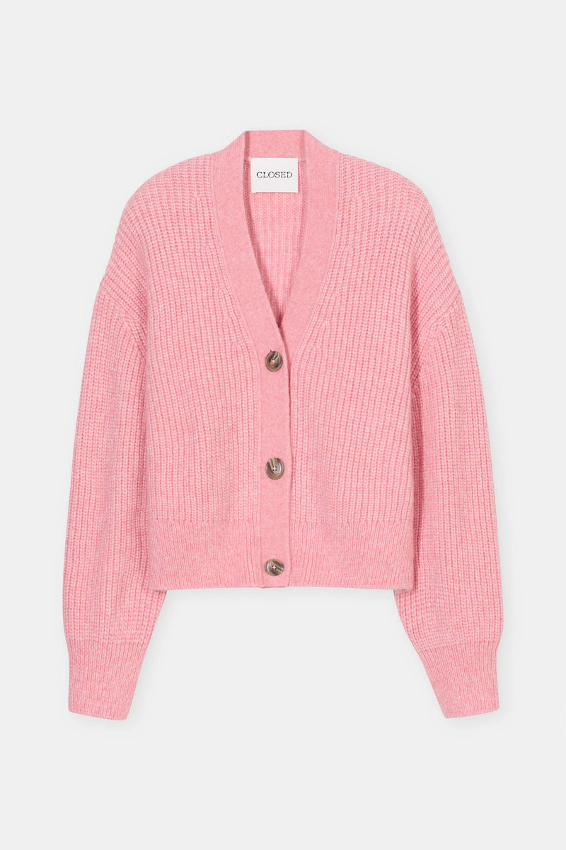 Closed cardigan alpaca mix pink