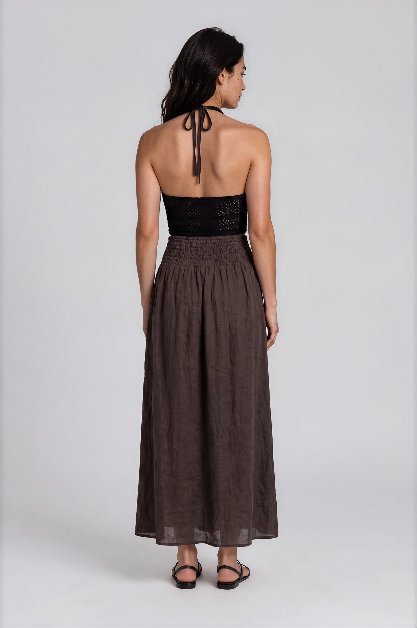 120% Lino Kleid Fumo