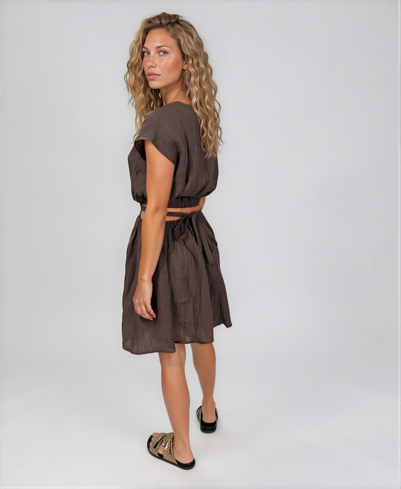 120% Lino Dress Fumo