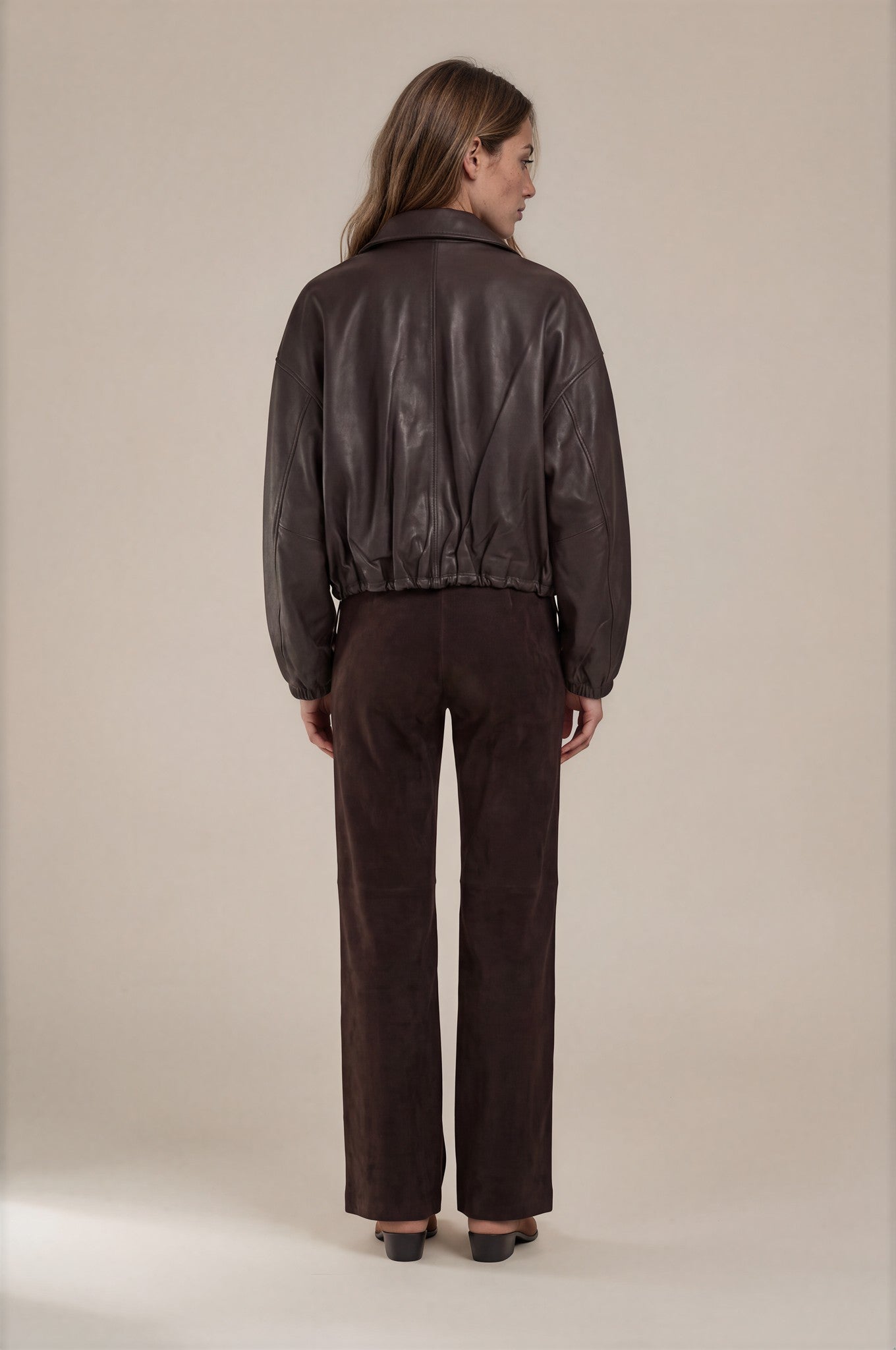Sem Per Lei Leather Trousers Brown