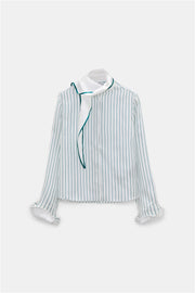 Dorothee Schumacher Bluse Stripes With A Twist Green