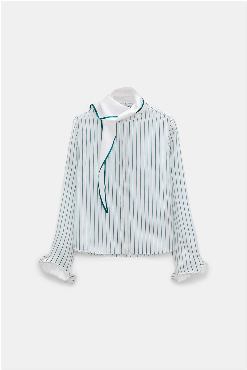 Dorothee Schumacher Bluse Stripes With A Twist Green