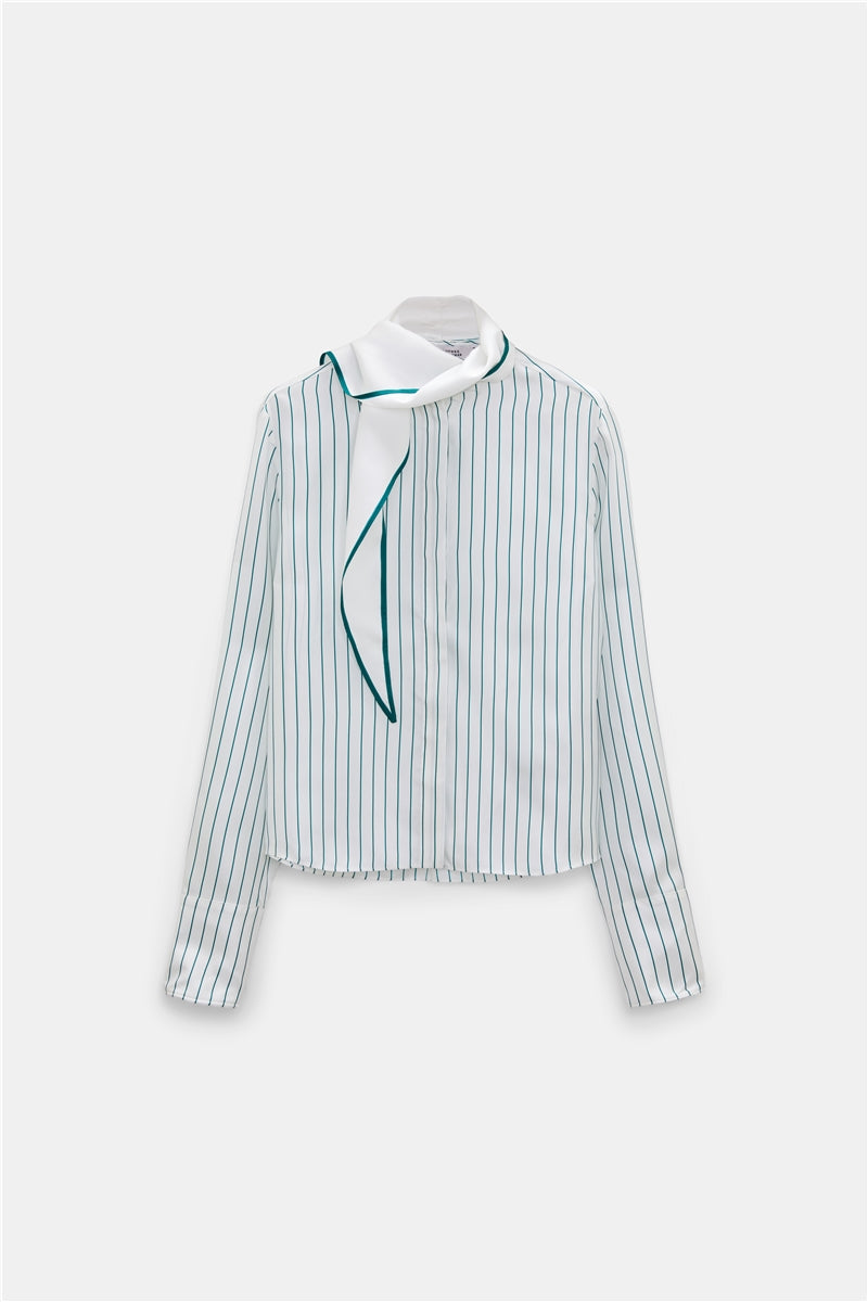 Dorothee Schumacher Bluse Stripes With A Twist Green